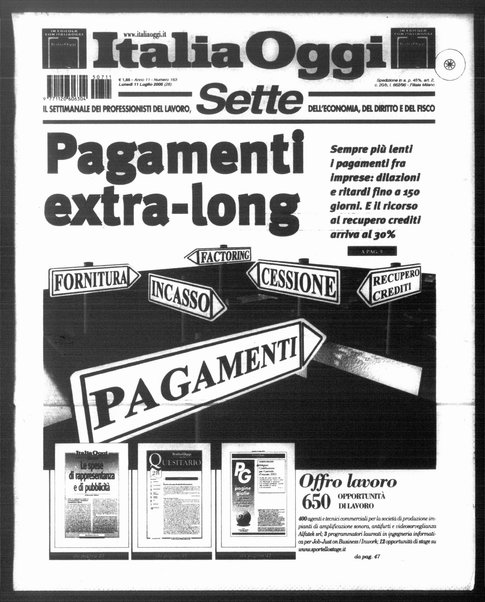 Italia oggi : quotidiano di economia finanza e politica